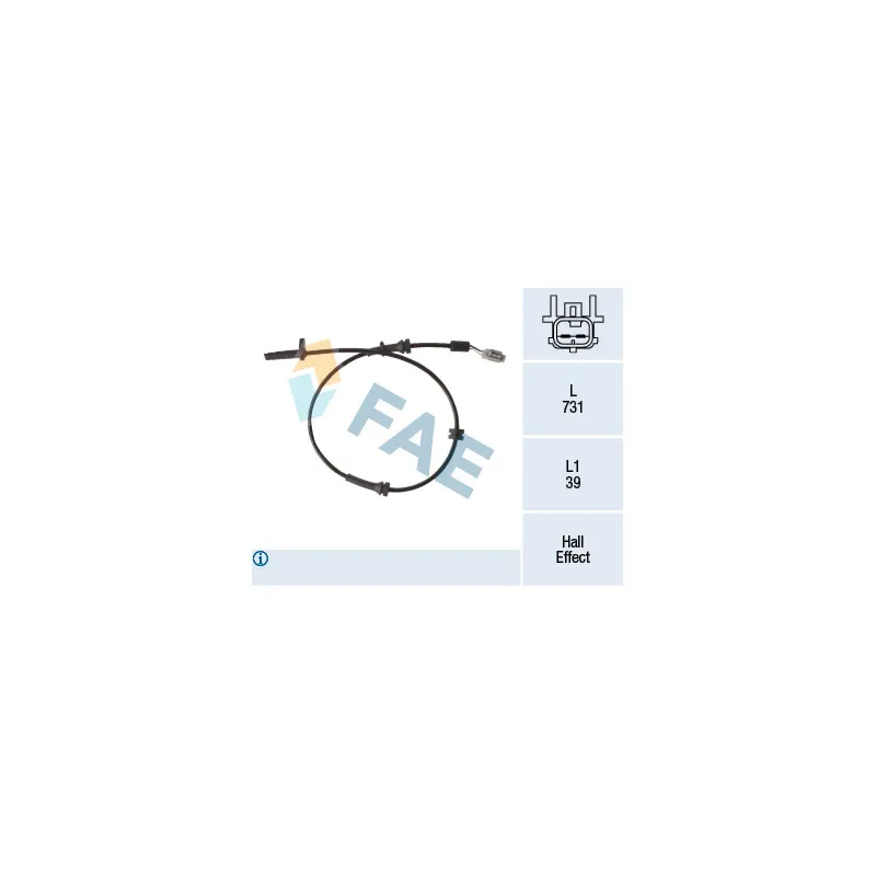 Capteur, vitesse de roue FAE 78223