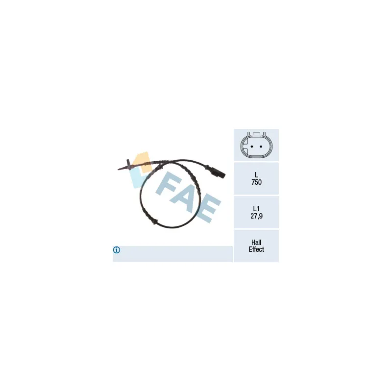 Capteur, vitesse de roue FAE 78265