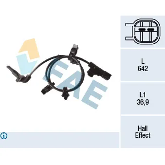 Capteur, vitesse de roue FAE 78306