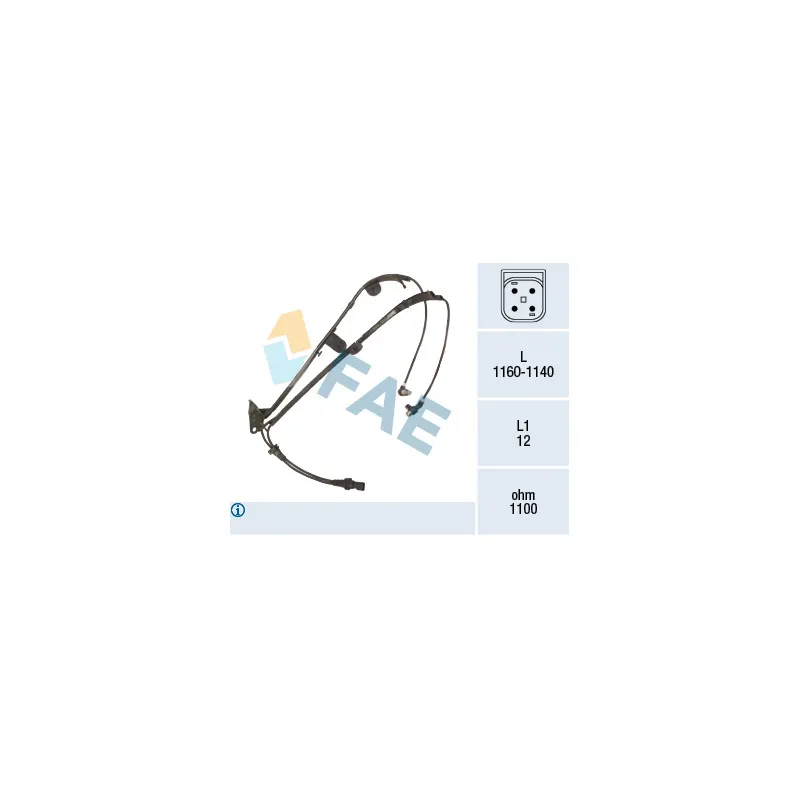 Capteur, vitesse de roue FAE 78396