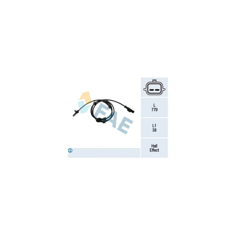 Capteur, vitesse de roue FAE 78437