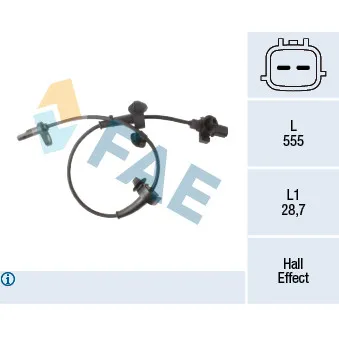 Capteur, vitesse de roue FAE 78491