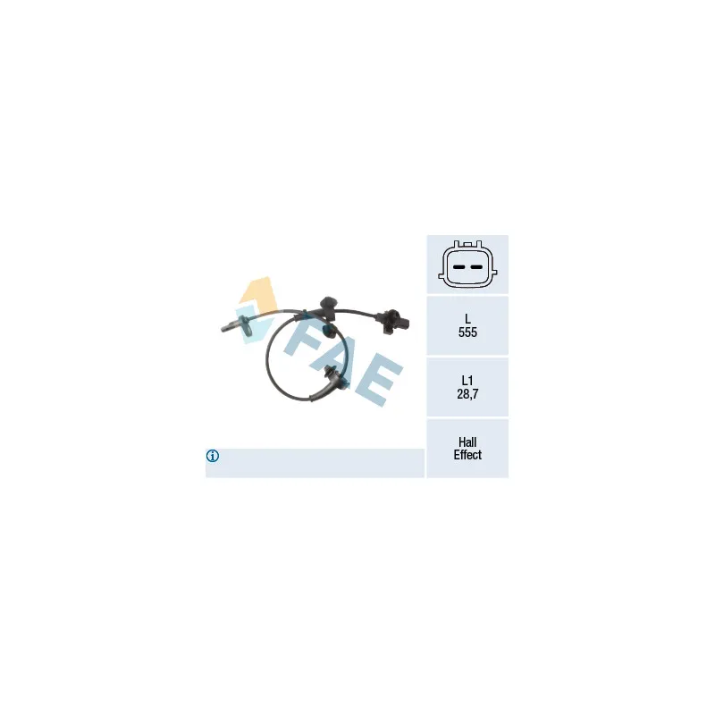 Capteur, vitesse de roue FAE 78491