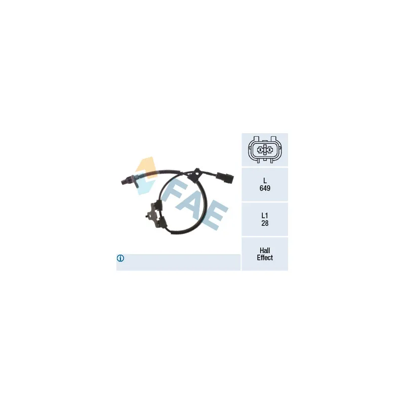 Capteur, vitesse de roue FAE 78496