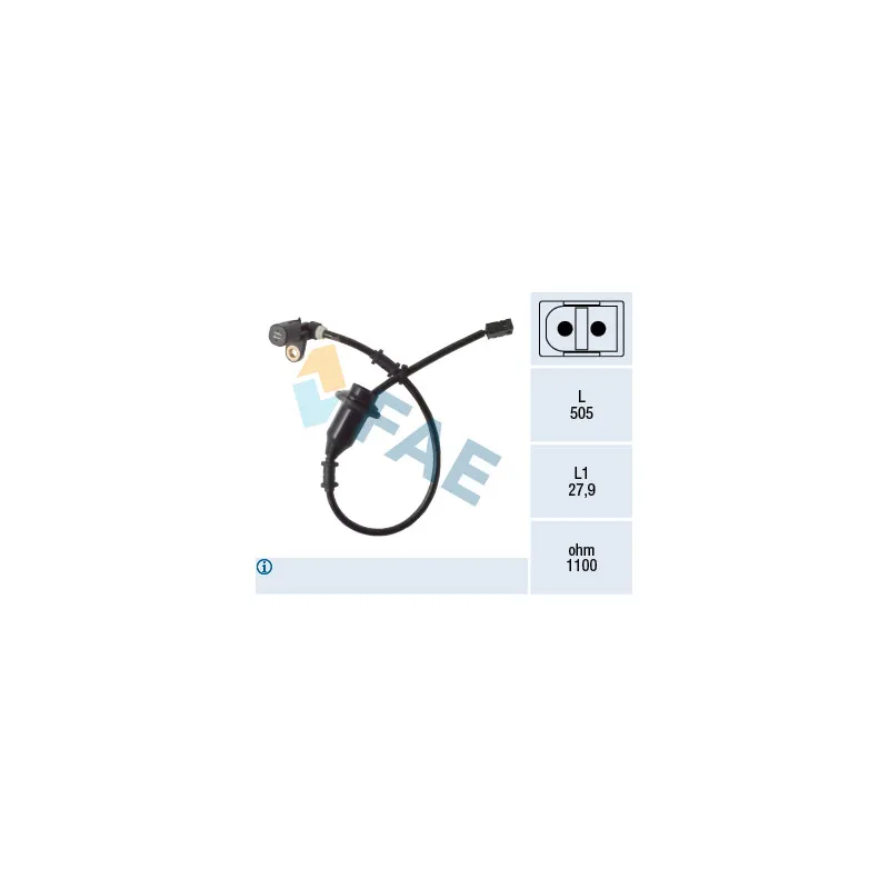 Capteur, vitesse de roue FAE 78497