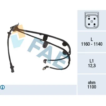 Capteur, vitesse de roue FAE 78500