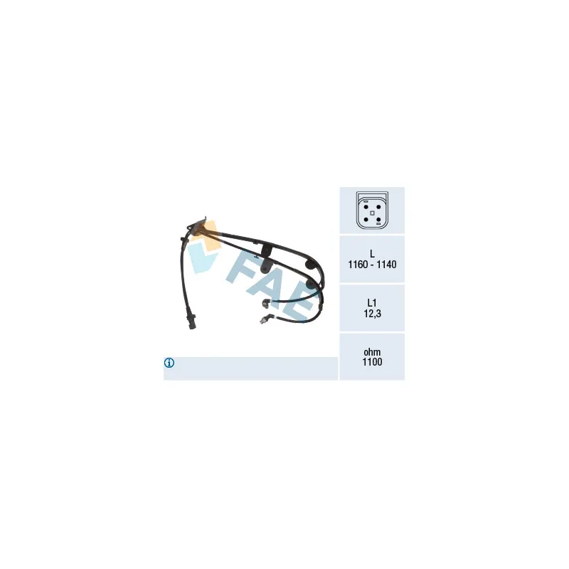 Capteur, vitesse de roue FAE 78500