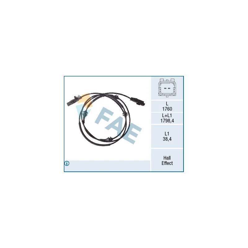 Capteur, vitesse de roue FAE 78518