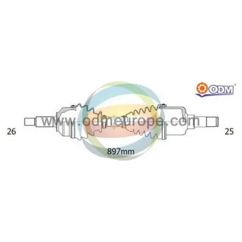 Arbre de transmission ODM-MULTIPARTS 18-042600