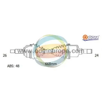 Arbre de transmission ODM-MULTIPARTS 18-091651