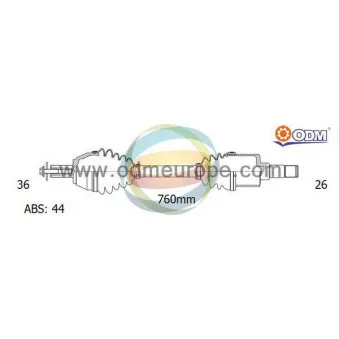 Arbre de transmission ODM-MULTIPARTS 18-153021