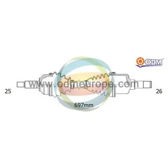 Arbre de transmission ODM-MULTIPARTS 18-291750