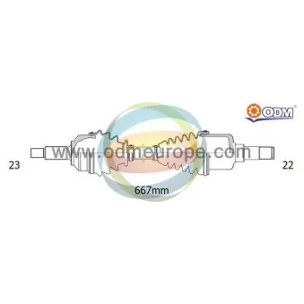 Arbre de transmission ODM-MULTIPARTS 18-293060