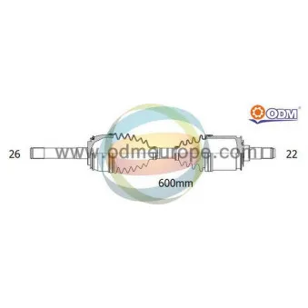Arbre de transmission ODM-MULTIPARTS 18-302350