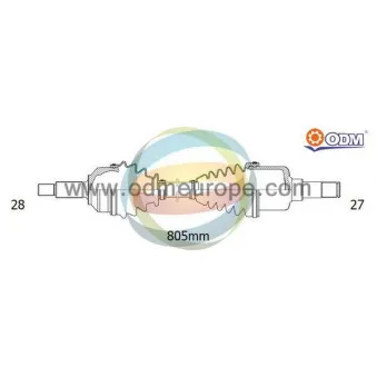 Arbre de transmission ODM-MULTIPARTS 18-342330