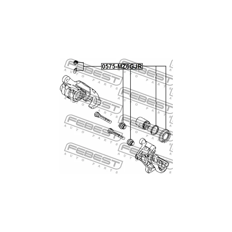 Kit de réparation, étrier de frein FEBEST 0575-MZ6GJR