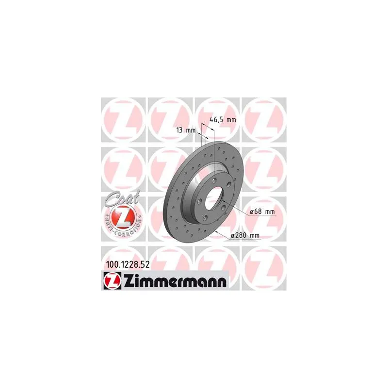 Jeu de 2 disques de frein avant ZIMMERMANN 100.1228.52