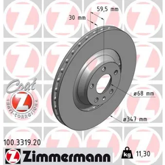 Jeu de 2 disques de frein avant ZIMMERMANN 100.3319.20