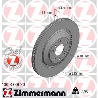 Jeu de 2 disques de frein arrière ZIMMERMANN