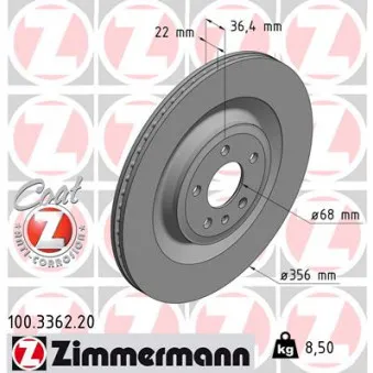 Jeu de 2 disques de frein arrière ZIMMERMANN