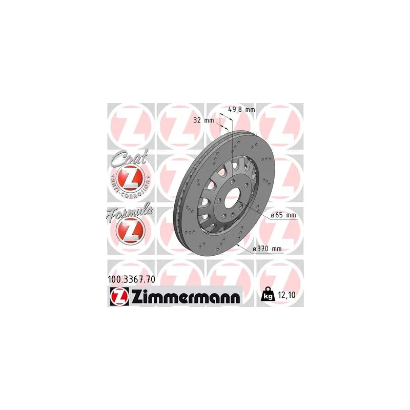 Jeu de 2 disques de frein avant ZIMMERMANN 100.3367.70