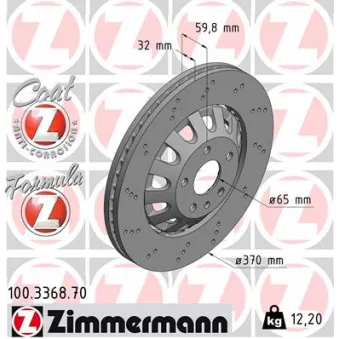 Jeu de 2 disques de frein avant ZIMMERMANN