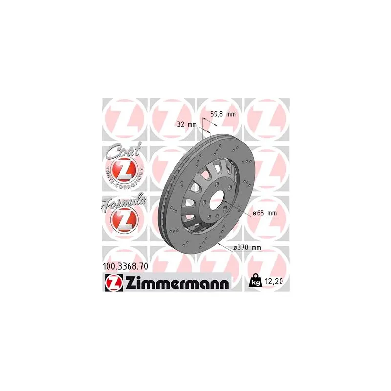 Jeu de 2 disques de frein avant ZIMMERMANN 100.3368.70