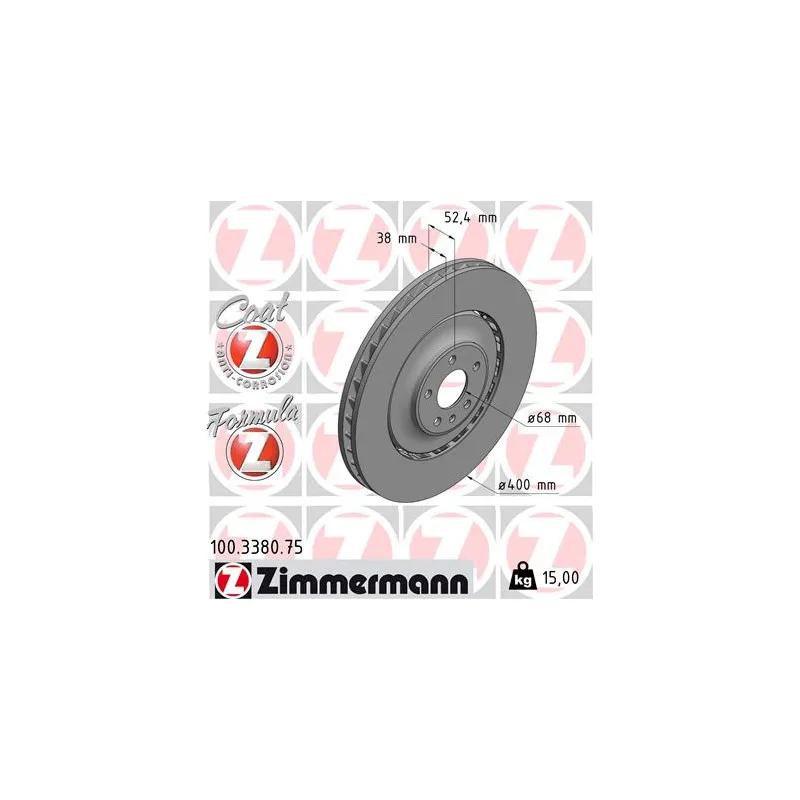 Jeu de 2 disques de frein avant ZIMMERMANN 100.3380.75