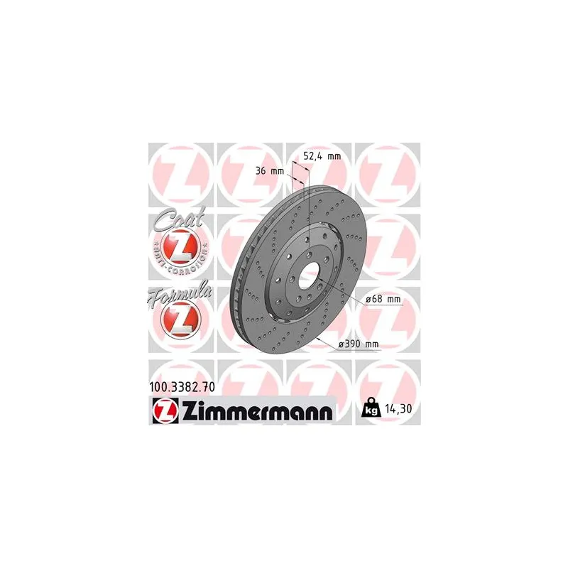 Jeu de 2 disques de frein avant ZIMMERMANN 100.3382.70