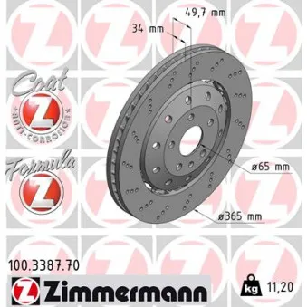 Jeu de 2 disques de frein avant ZIMMERMANN 100.3387.70