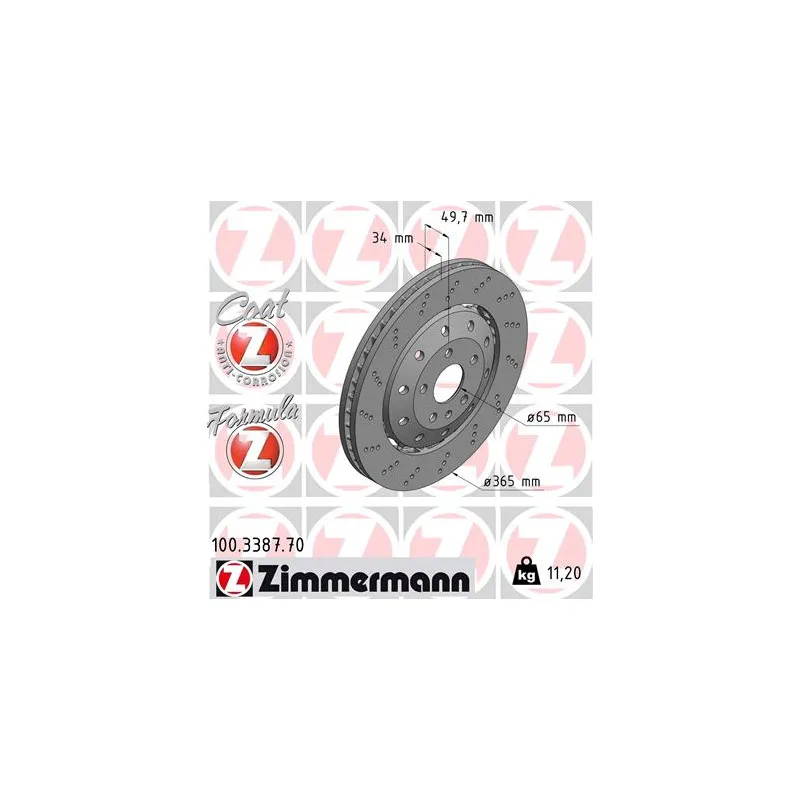 Jeu de 2 disques de frein avant ZIMMERMANN 100.3387.70