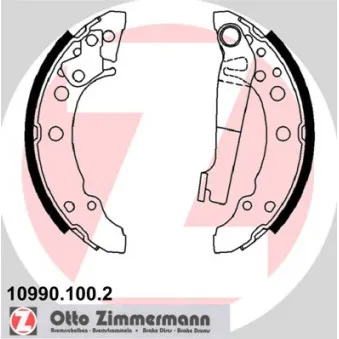 Jeu de mâchoires de frein ZIMMERMANN 10990.100.2