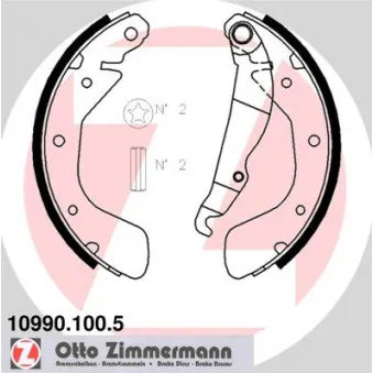 Jeu de mâchoires de frein ZIMMERMANN 10990.100.5