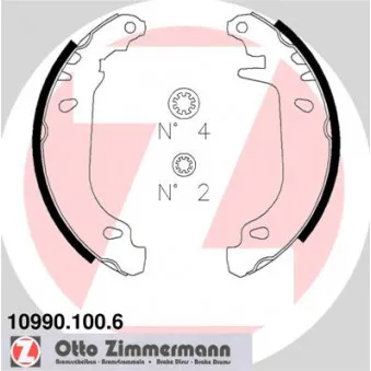 Jeu de mâchoires de frein ZIMMERMANN 10990.100.6