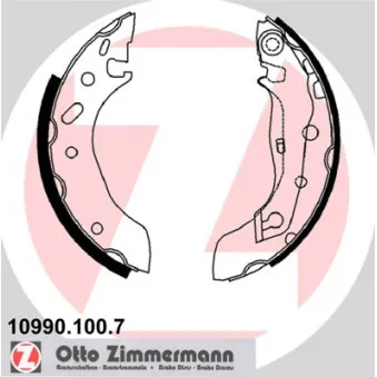 Jeu de mâchoires de frein ZIMMERMANN 10990.100.7