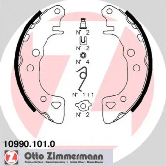 Jeu de mâchoires de frein ZIMMERMANN 10990.101.0