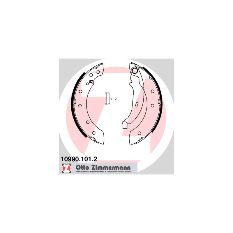Jeu de mâchoires de frein ZIMMERMANN 10990.101.2