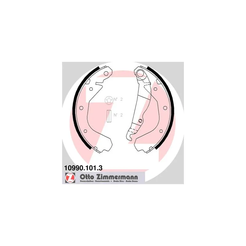 Jeu de mâchoires de frein ZIMMERMANN 10990.101.3