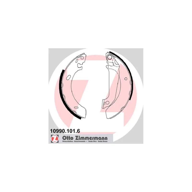 Jeu de mâchoires de frein ZIMMERMANN 10990.101.6