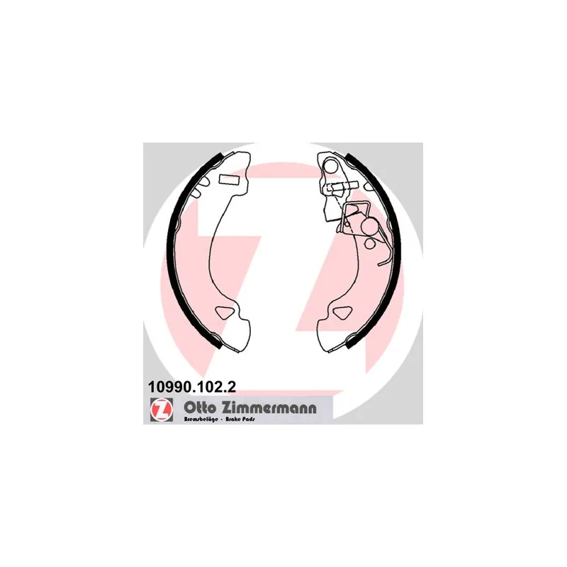 Jeu de mâchoires de frein ZIMMERMANN 10990.102.2