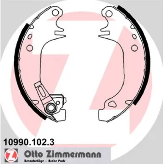 Jeu de mâchoires de frein ZIMMERMANN 10990.102.3