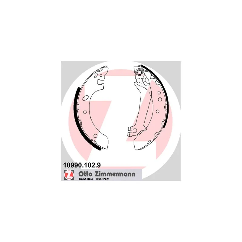 Jeu de mâchoires de frein ZIMMERMANN 10990.102.9