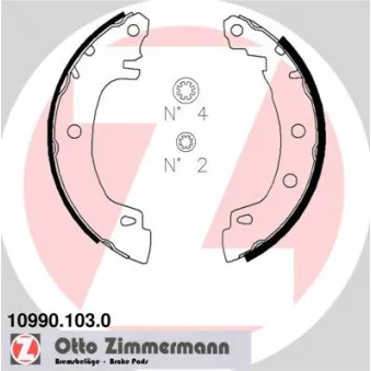 Jeu de mâchoires de frein ZIMMERMANN 10990.103.0