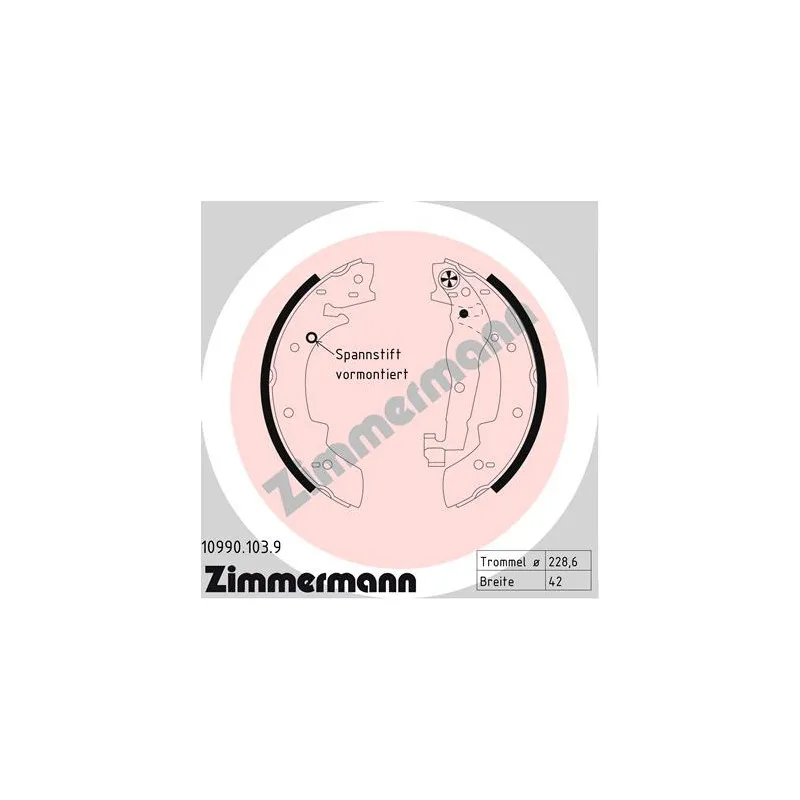 Jeu de mâchoires de frein ZIMMERMANN 10990.103.9