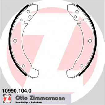 Jeu de mâchoires de frein ZIMMERMANN 10990.104.0