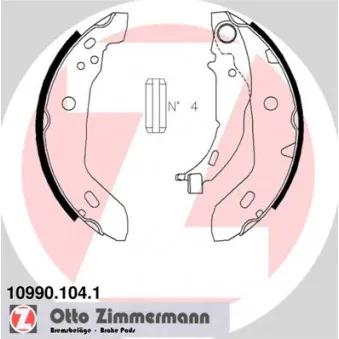 Jeu de mâchoires de frein ZIMMERMANN 10990.104.1