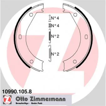 Jeu de mâchoires de frein, frein de stationnement ZIMMERMANN 10990.105.8