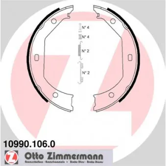 Jeu de mâchoires de frein, frein de stationnement ZIMMERMANN 10990.106.0