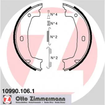 Jeu de mâchoires de frein, frein de stationnement ZIMMERMANN 10990.106.1