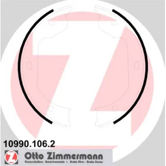 Jeu de mâchoires de frein, frein de stationnement ZIMMERMANN 10990.106.2
